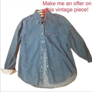 REDUCED‼️ Vintage Tommy Hilfiger Blue Jean Shirt